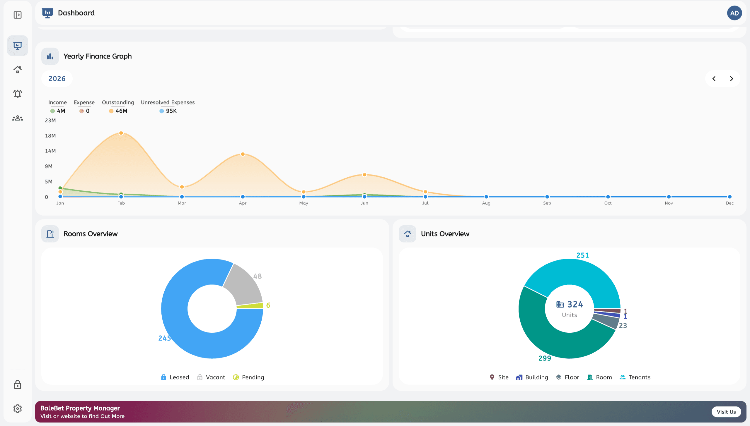 BaleBet Windows ዳሽቦርድ — light theme