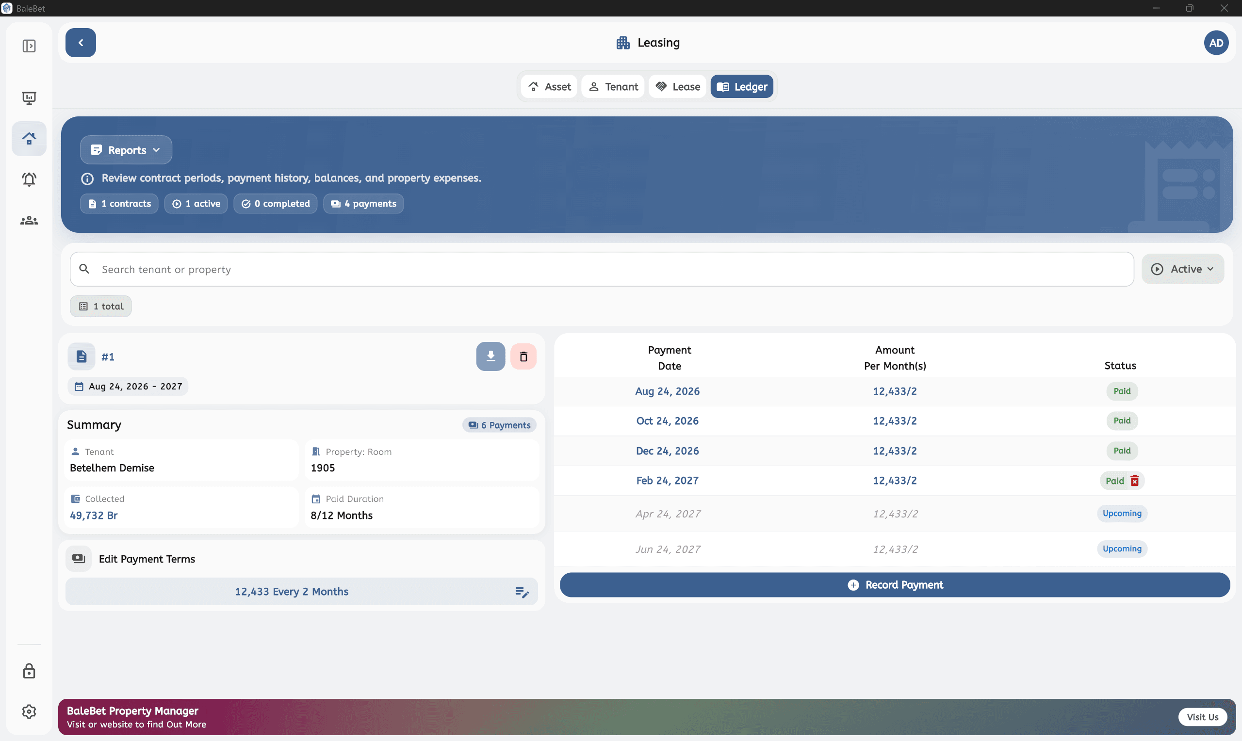 BaleBet Windows መዝገብ — light theme