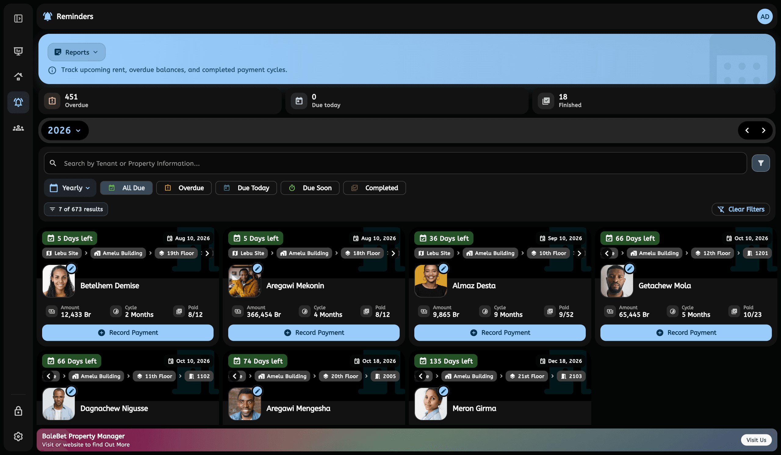BaleBet Windows ማስታወሻዎች — dark theme
