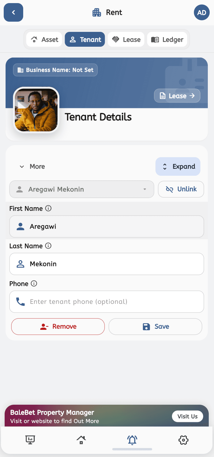 BaleBet Android ተከራዮች — light theme